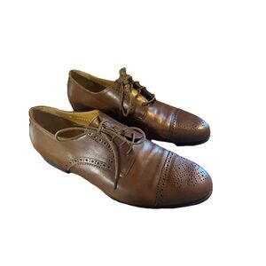 Polo Ralph Lauren Leather Cap Toe Oxford Dress Shoes Mens 10 1/2D Made In Italy